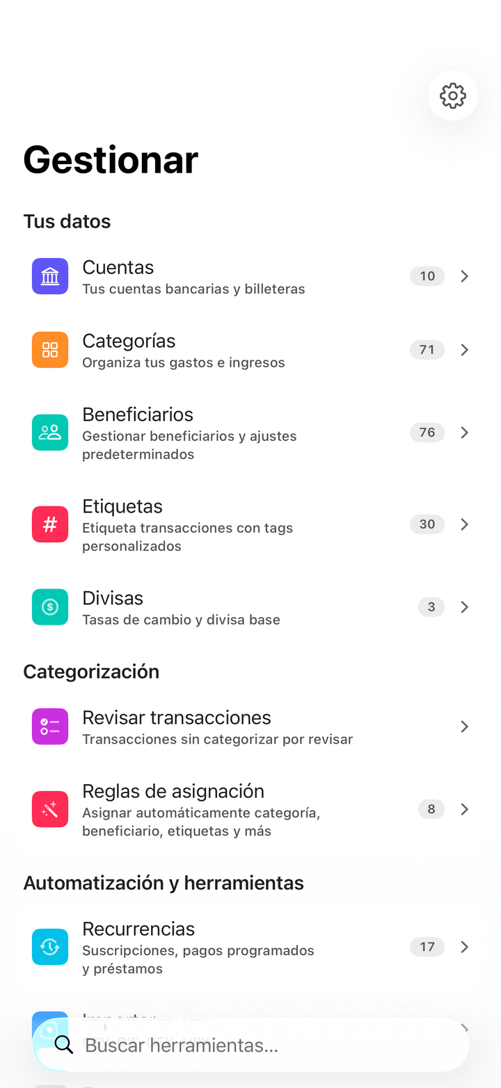 Account management and settings on iPhone