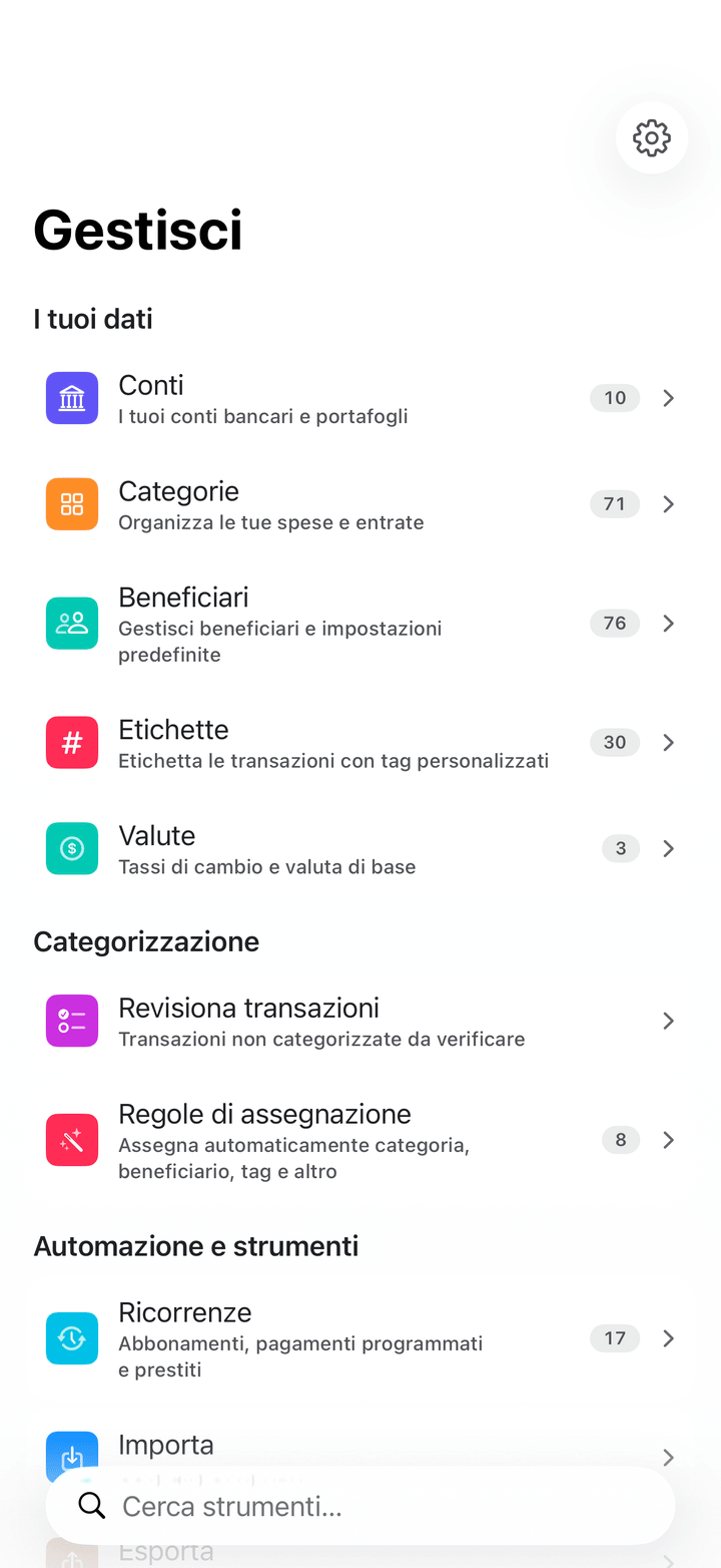 Account management and settings on iPhone