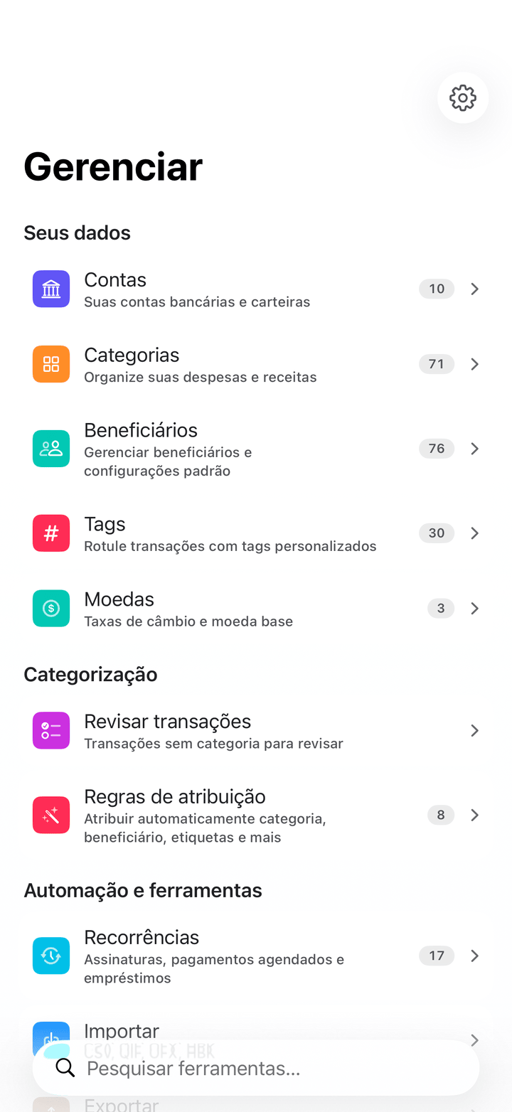 Account management and settings on iPhone